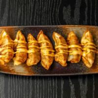 Chicken Potsticker · Serve with homemade spicy mayo mixed soy sauce