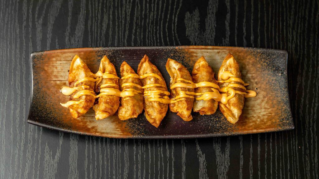 Chicken Potsticker · Serve with homemade spicy mayo mixed soy sauce