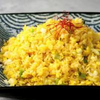 Golden Egg Fried Rice · Stir Fried Egg White, Egg Yolk, Onion & Rice
