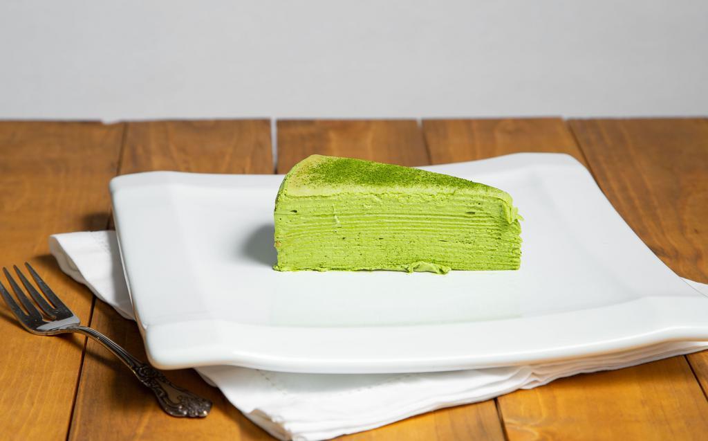 E1. Inari Chidori Matcha Mille Crepes · 18 Layers Uji Matcha Mille Crepe Cake