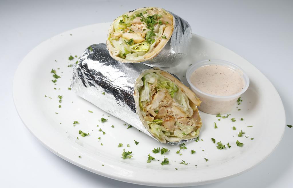 Chicken Gyros · Slow cooked, thinly sliced, marinated chicken breast and thigh.