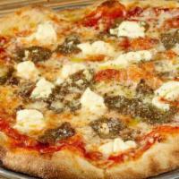 Meatball & Ricotta Pizza · Tomato sauce, shredded mozzarella, sliced meatballs, fresh garlic, ricotta cheese, oregano, ...