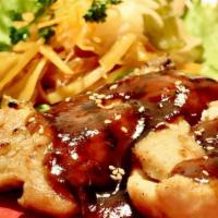 Chicken Teriyaki · Grilled chicken filet, thigh meat is used as it is more juicy.
