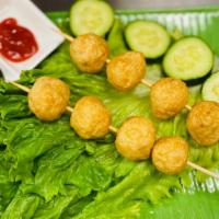Special Fried Fish Ball · Special Fried fish ball with cucumber and Lettuce
