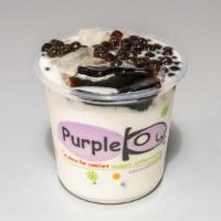 Purple Know Iced Milk With Grass Jelly And Boba · 