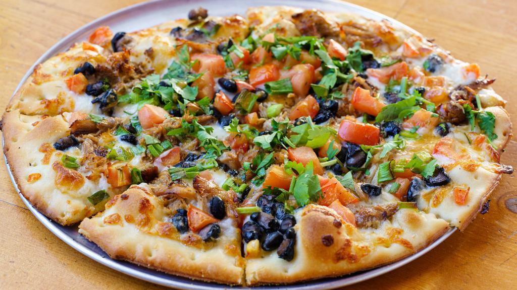El Presidente · Carnitas, black beans, green onion, tomatoes, cilantro & orange sauce. If you would like additional toppings, you can add it!