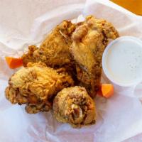 Wings · Choice of southern fried, BBQ or spicy buffalo.