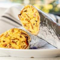 Breakfast Burritos · Cheese, Egg w/ Ham, Bacon or Chorizo