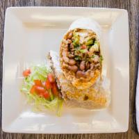 Super Burrito · Meat, beans, rice,guacamole, cheese, sour cream and pico.