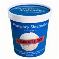 Humphry Slocombe Strawberry Blondie · Strawberry ice cream with white chocolate blondies. Contains gluten, dairy, and eggs. We can...