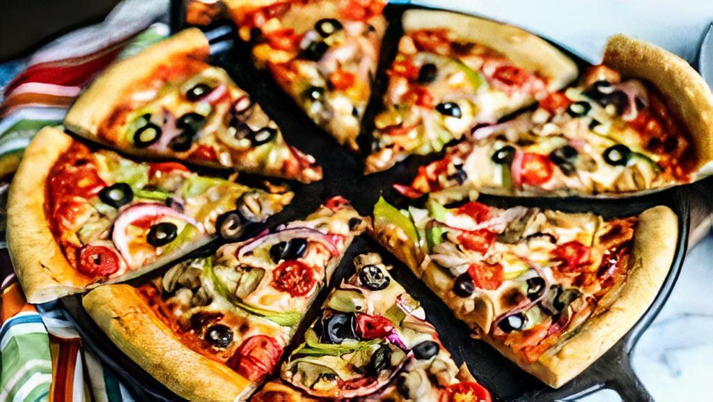 Veggie Special · Mushroom, bell pepper, onions, olives and tomatoes.
