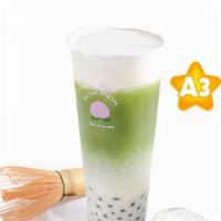A3. Kyoto Uji Matcha Latte · Red Bean Boba with Salt Cheese Creamer Topping. Our Cheese made with organic milk