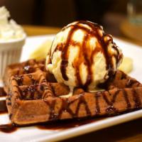 Waffle with Ice Cream · Homemade waffle with ice cream.