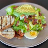 Chop Chop Salad · Crisp Butter Lettuce, Cherry Tomatoes, House Cured Bacon, Pt. Reyes Blue Cheese, Avocado, Me...