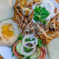 Chicken Platter · CHicken, Salad, Rice, Tzatziki, Hummus, Pita Bread