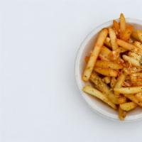 Batch of Garlic French Fries · Exquisite garlic flavored potatoes fried and salted to perfection.