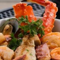 7 seafood soup · Our famous seafood broth with shrimp, king crab, mussels, scallops, octopus, fish and abalon...