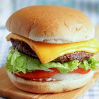 Cheeseburger · A 1/3 lb. all beef patty served on a toasted bun with tomatoes, lettuce, onions and dressing...