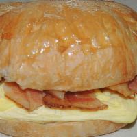 6. Bacon, Egg and Cheese Croissant · A butter croissant with bacon, egg and American cheese.