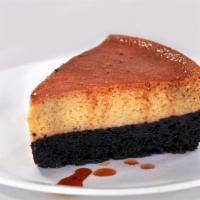 Chocoflan · A 9oz slice of chocoflan which consists of a combination of chocolate cake on the bottom wit...