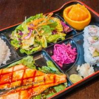 2 Item Bento Box · Served with miso soup, veggies and rice. Select 2 options
