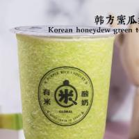Korean Honeydew Green Tea Smoothie /  韩方蜜瓜綠茶冰沙。 · Cold. Improve immunity.
冷饮。提高免疫力, 酸奶要跟上。