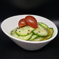 Sunomono Salad · Cucumbers. Black Sesame & White Sesame. Homemade Vinaigrette Dressing.