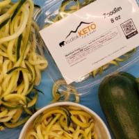 Zoodles:Plain · Freshly spiralized zucchini that can be a great Keto substitute for pasta!