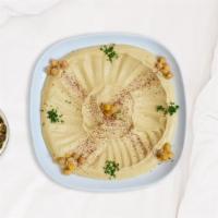 Mr. Hummus Bowl · A mixture of mashed garbanzo beans, lemon juice and tahini, and garlic served with pita bread.
