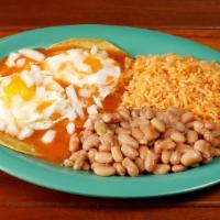 Huevos Rancheros · The original - eggs served sunny side up with fried corn tortillas and a delicious sauce top...