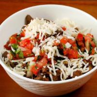 Regular Burrito Bowl · Choice of meat, beans, rice, cheese, and salsa fresca.