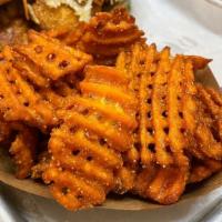 Sweet Potato Fries · waffle cut and golden brown