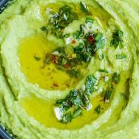 Hummus Avocado · A delightful dip of garbanzo beans, avocado, tahini, garlic, lemon juice, and olive oil. App...