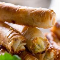 Cigar Borek (Feta Roll - 5 Pcs) · Cigar-shaped pastry filled with feta cheese and parsley.