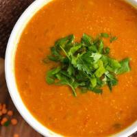 Red Lentil Soup · Vegetables such as carrots, potatoes, celery, parsley, tomato, pumpkin, ripe plantain and on...