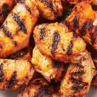 Grilled Chicken Wings (6 pcs) Plate · Grilled chicken wings(6 pcs) comes with rice, salad, hummus, pita and sauces(A1, garlic chil...