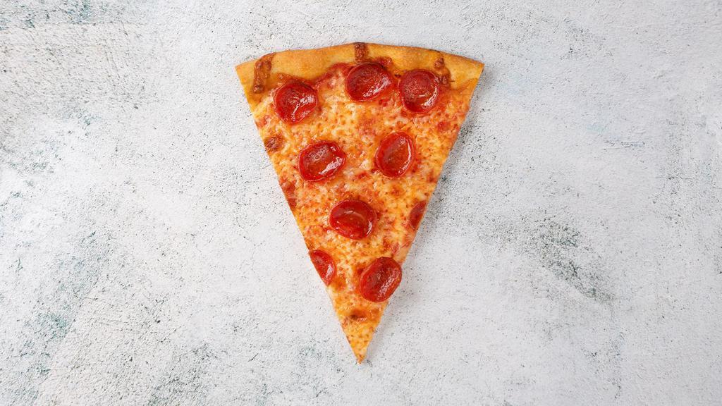 Pepperoni Pizza · Pizza sauce, cheese blend, pepperoni.