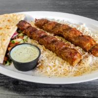 Beef Chili Kabob · Ground beef, mixed with a blend of bell peppers, onions, chilis, and spices.