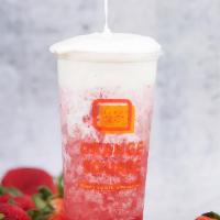 A21. CHEESE CREME STRAWBERRY GREEN TEA CRUSH 芝士莓莓 （碎碎冰） · 芝士莓莓 （芝士奶蓋草莓冰）
- This is a crushed ice smoothie drink that cannot customize ice option.
(此飲品...