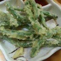 All Green Bean Tempura · Deep fried green beans.