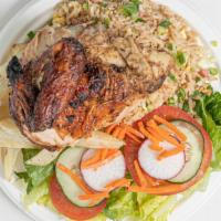 Chaufa · Quarter chicken, fried rice, salad, french fries.