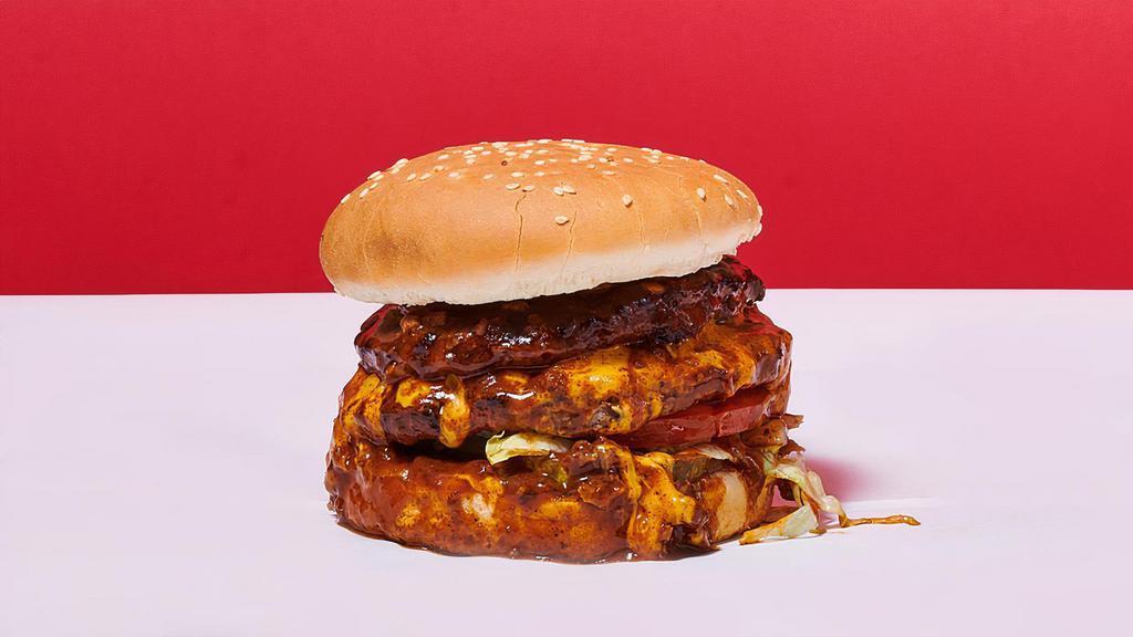 Double Chili Cheeseburger · Chili comes with beans and meat. Diced onions are optional.