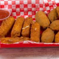 6 Piece Jalapeño Poppers · 6 pieces crispy jalapeño poppers filled with creamy cream cheese.