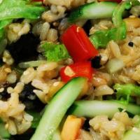 Seven Seas Rice · Brown & wild rice, seaweed, red bell pepper, kale, lettuce, cucumber, pine nut, and sesame s...