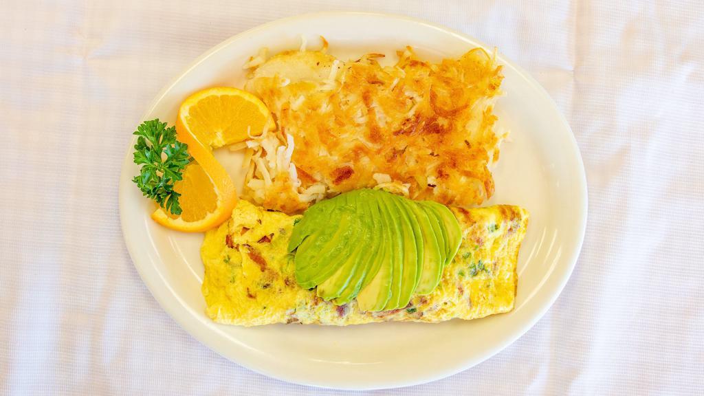 California Omelet · With avocado, bacon, green onion and Jack cheese