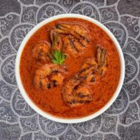 Prawn Tikka Masala · Prawn cooked in creamy tomato curry sauce.