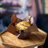 HOMEMADE VEGAN Banana Chocolate Chip Walnut Muffin · 