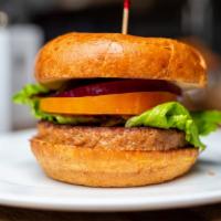 The Veggie Beyond Burger · Pacific coast brioche bun with 6 ounce beyond meats veggie patty, swiss cheese, grilled onio...