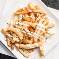 Savory Fries · Garlic aioli, Scallion, Sesame,  and seasoning of your choice.