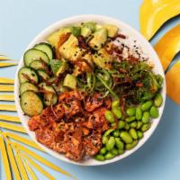 Spicy Bowl · Your choice of protein with avocado, edamame, crispy onions, jalapenos, cucumber, and spicy ...